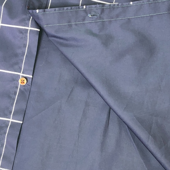 COOFANDY Men's Navy Blue Window Pane Button Down Shirt ~Sz XXXL - Picture 14 of 15